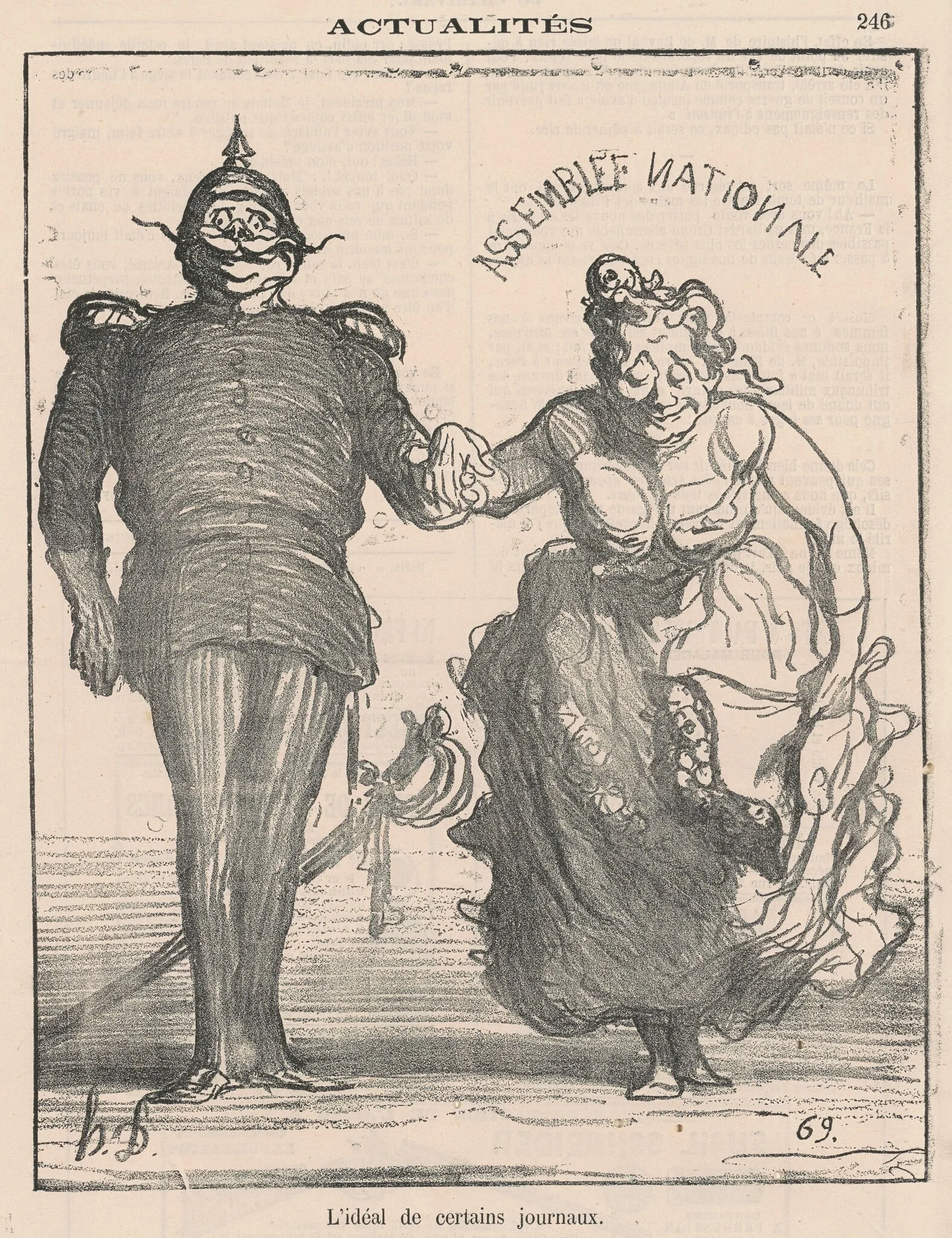 L'idéal de certains journaux, by Honoré Daumier, ink, 1870
