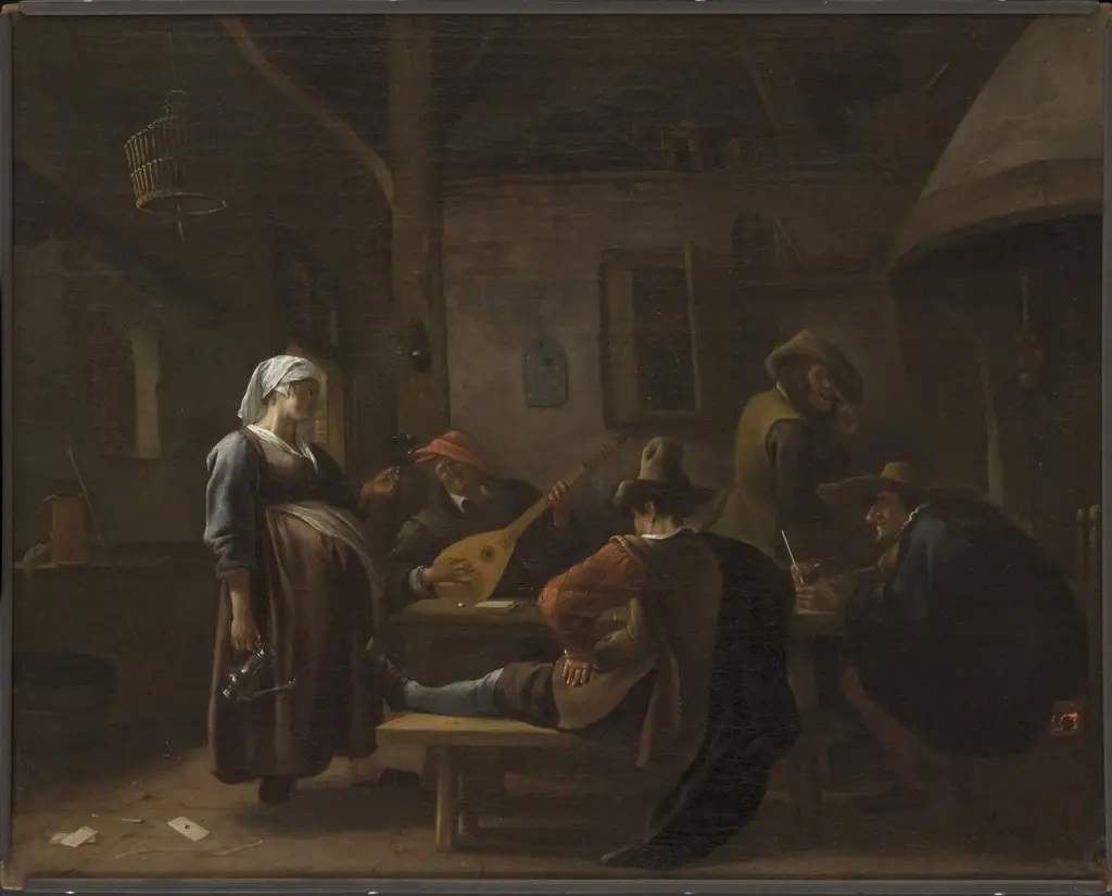 Tavern Scene with a Pregnant Hostess