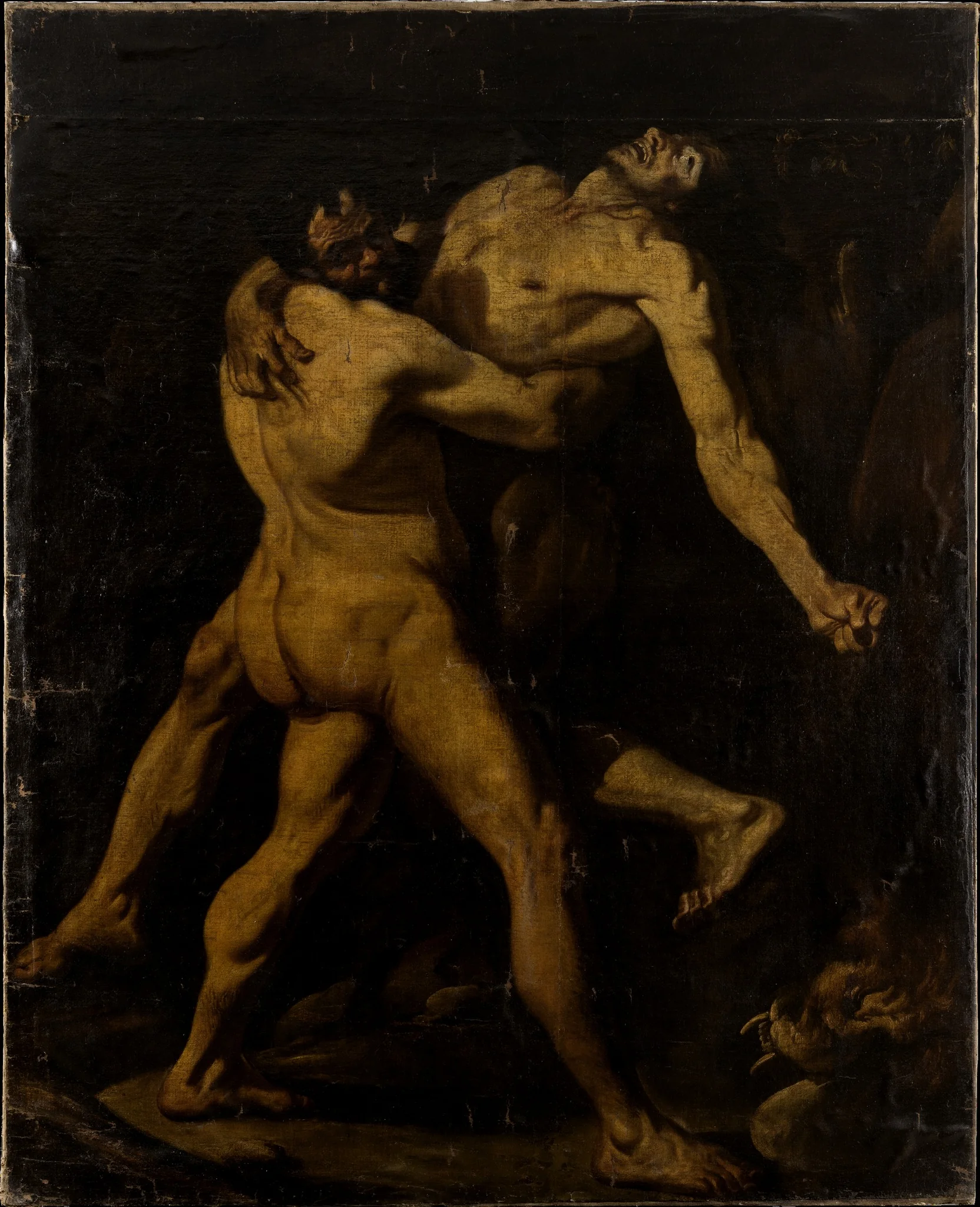 Hercules and Antaeus, by Unknown, unspecified, 1650