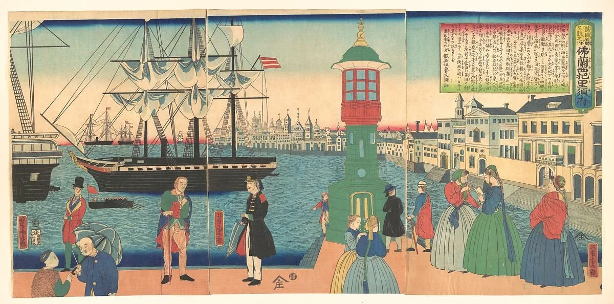 Furansu Paris no fu|Paris, France, by Utagawa Yoshitora, ink, 6