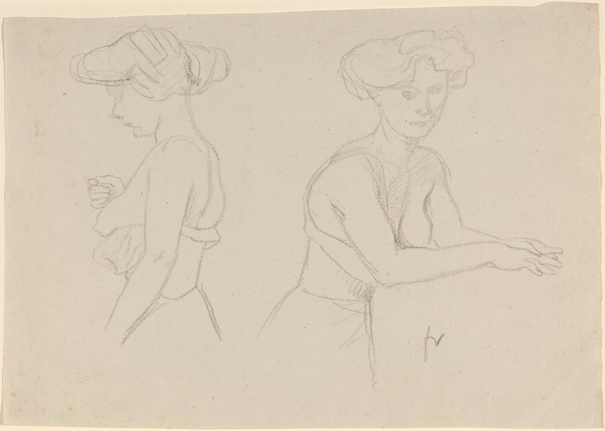 Two Studies of a Woman Dressing, by Félix Vallotton, chalk, 1894