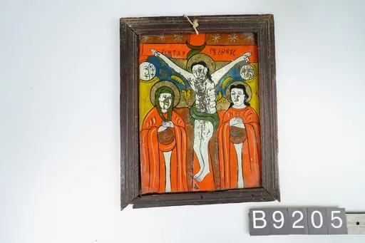 Icoană pe sticlă „Răstignirea”
