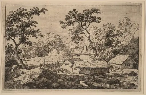 Mill below a Waterfall