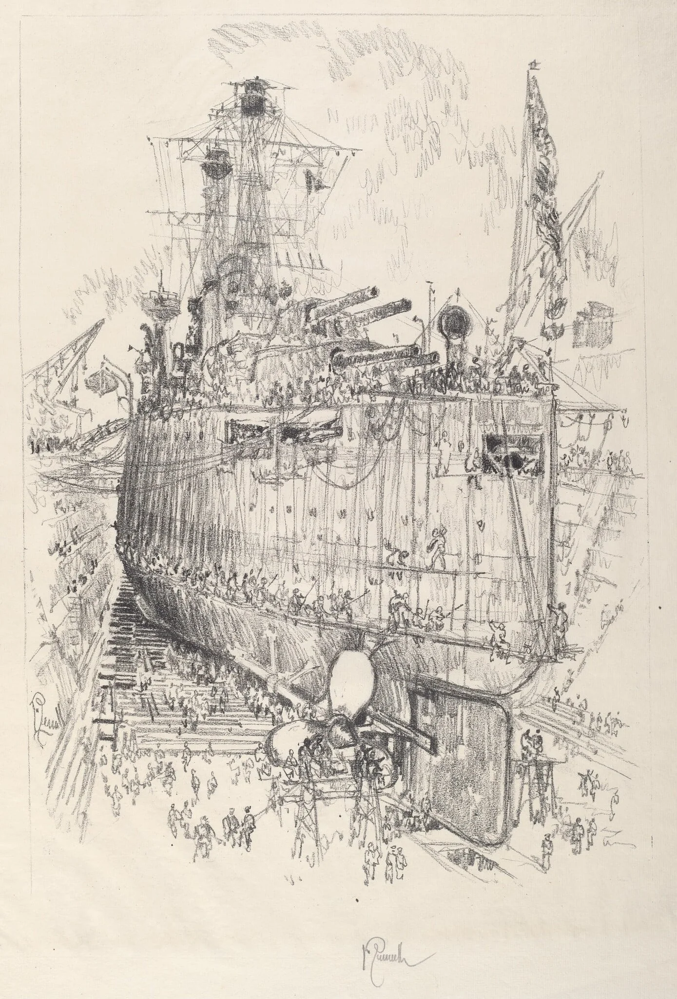 The Ants, by Joseph Pennell, ink, 1917