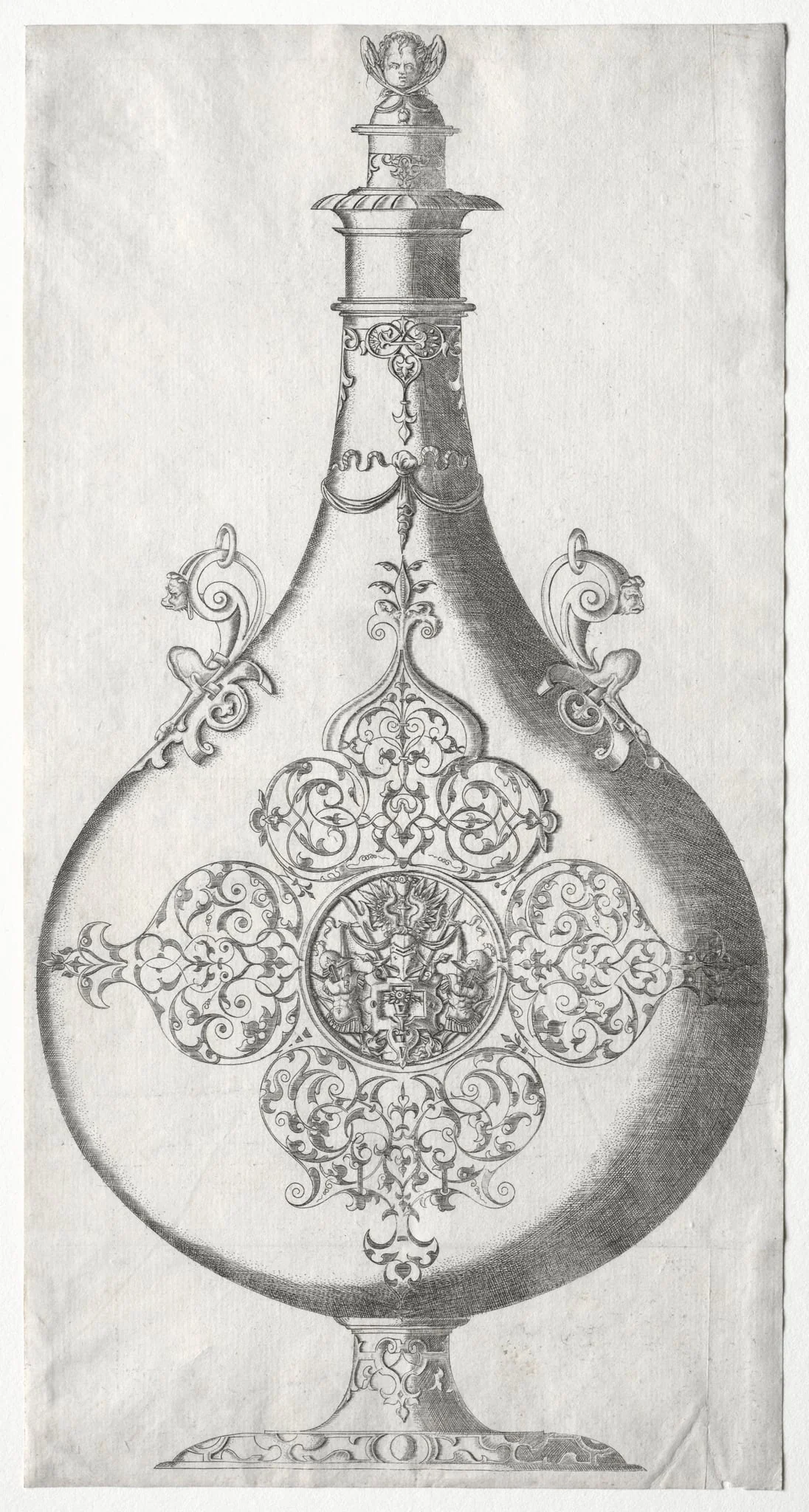 Pear-shaped Bottle with Trophy of Arms, by Mathis Zündt, 1545