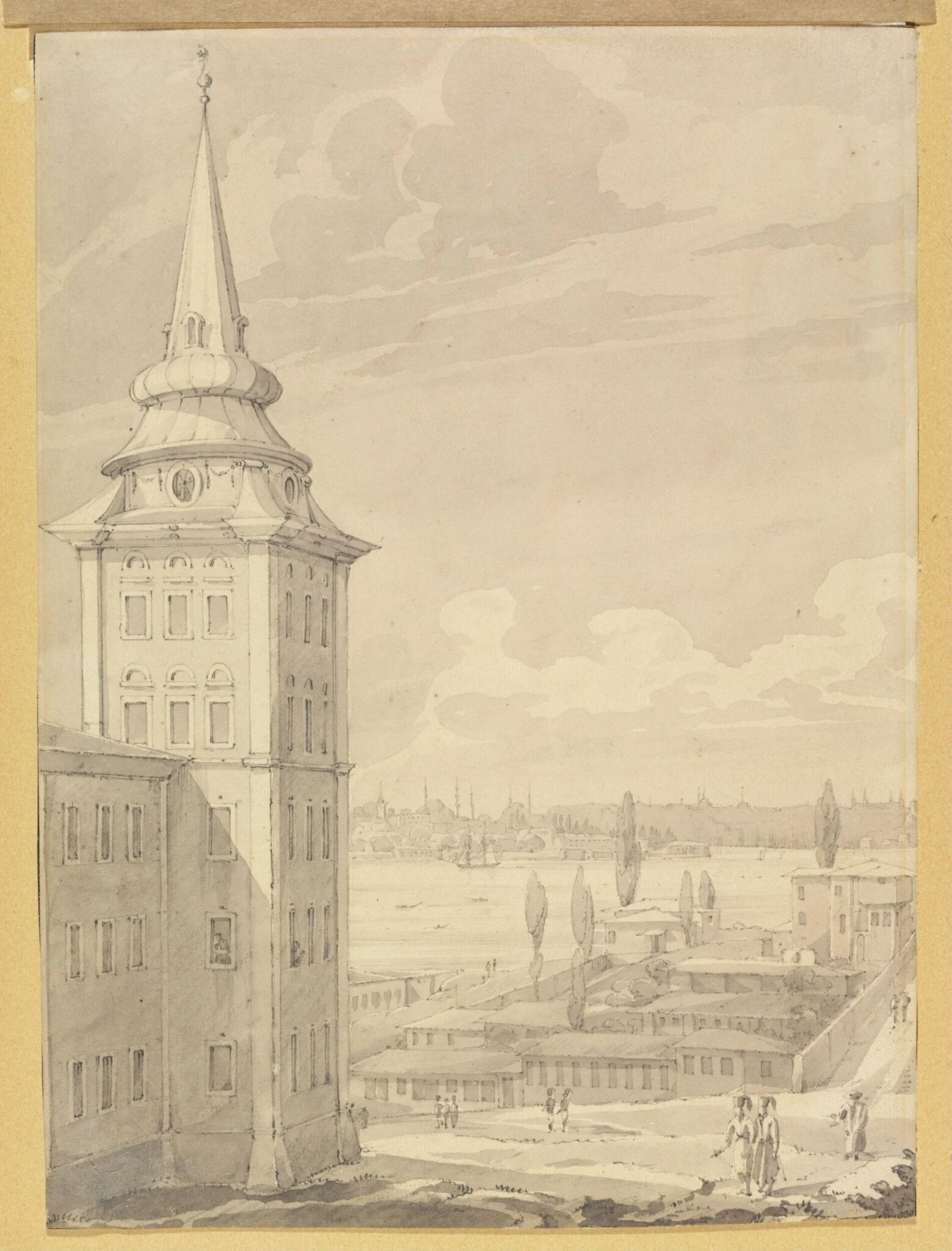 View of Seraglio Point from the Mosque at Scutary, by Roberts, D. Captain RN, watercolor, 1830