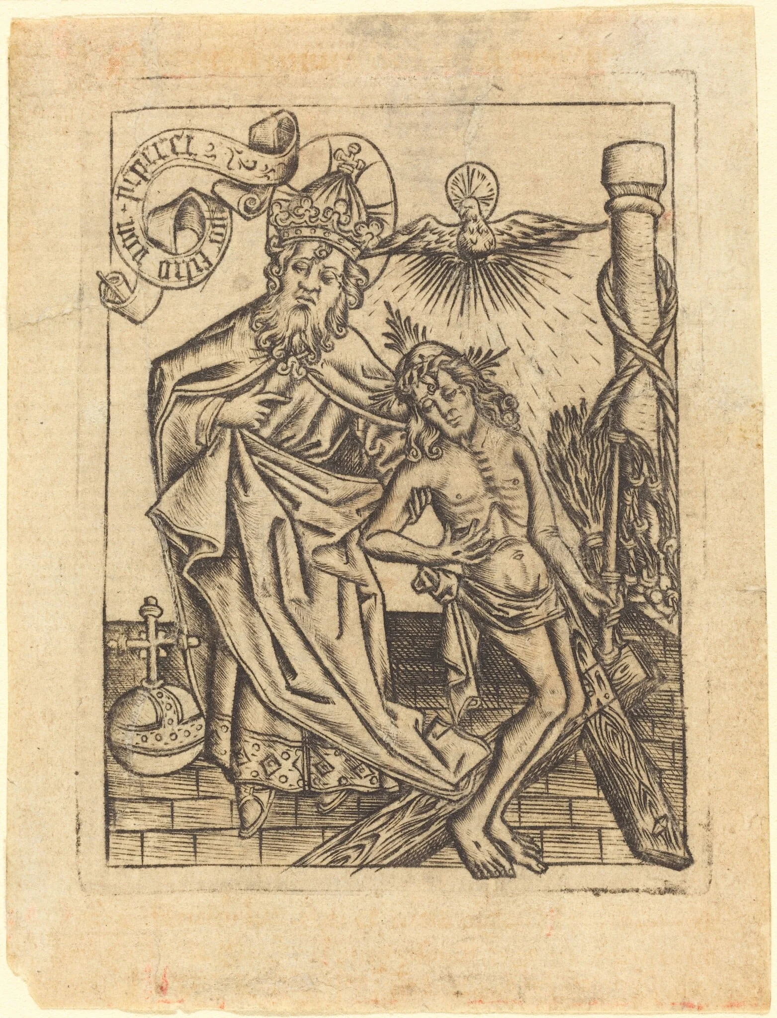 The Trinity, by Master of the Berlin Passion, ink, 1465
