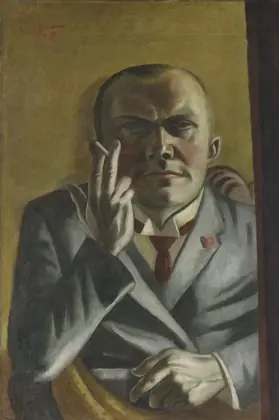 Self-Portrait on Yellow Ground with Cigarette