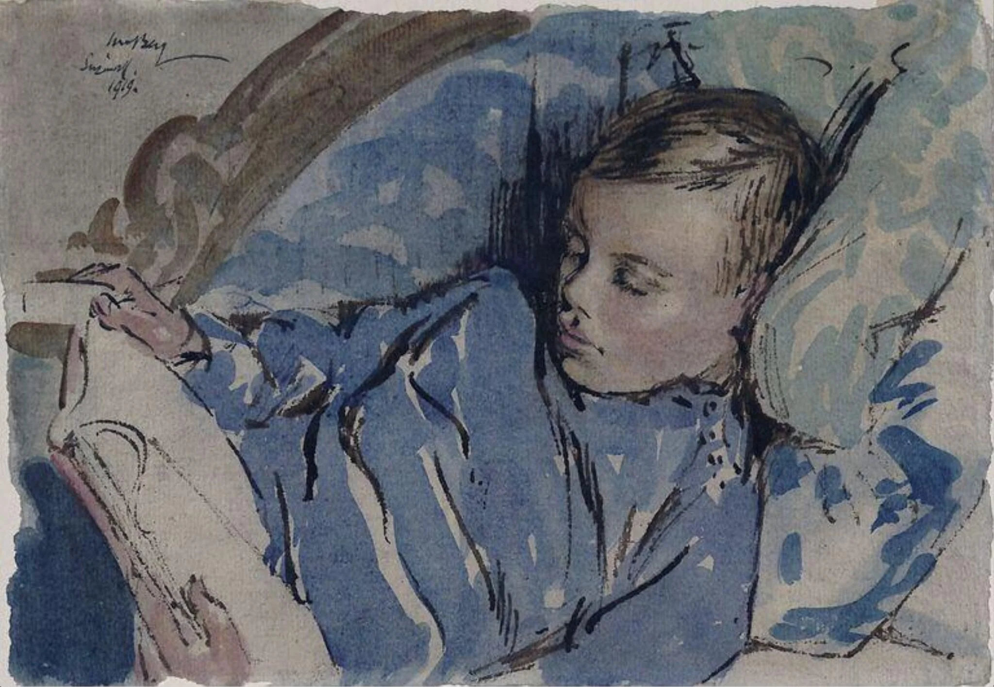 Portrait of Frank Martin Hardie, by James McBey, watercolor, 1919