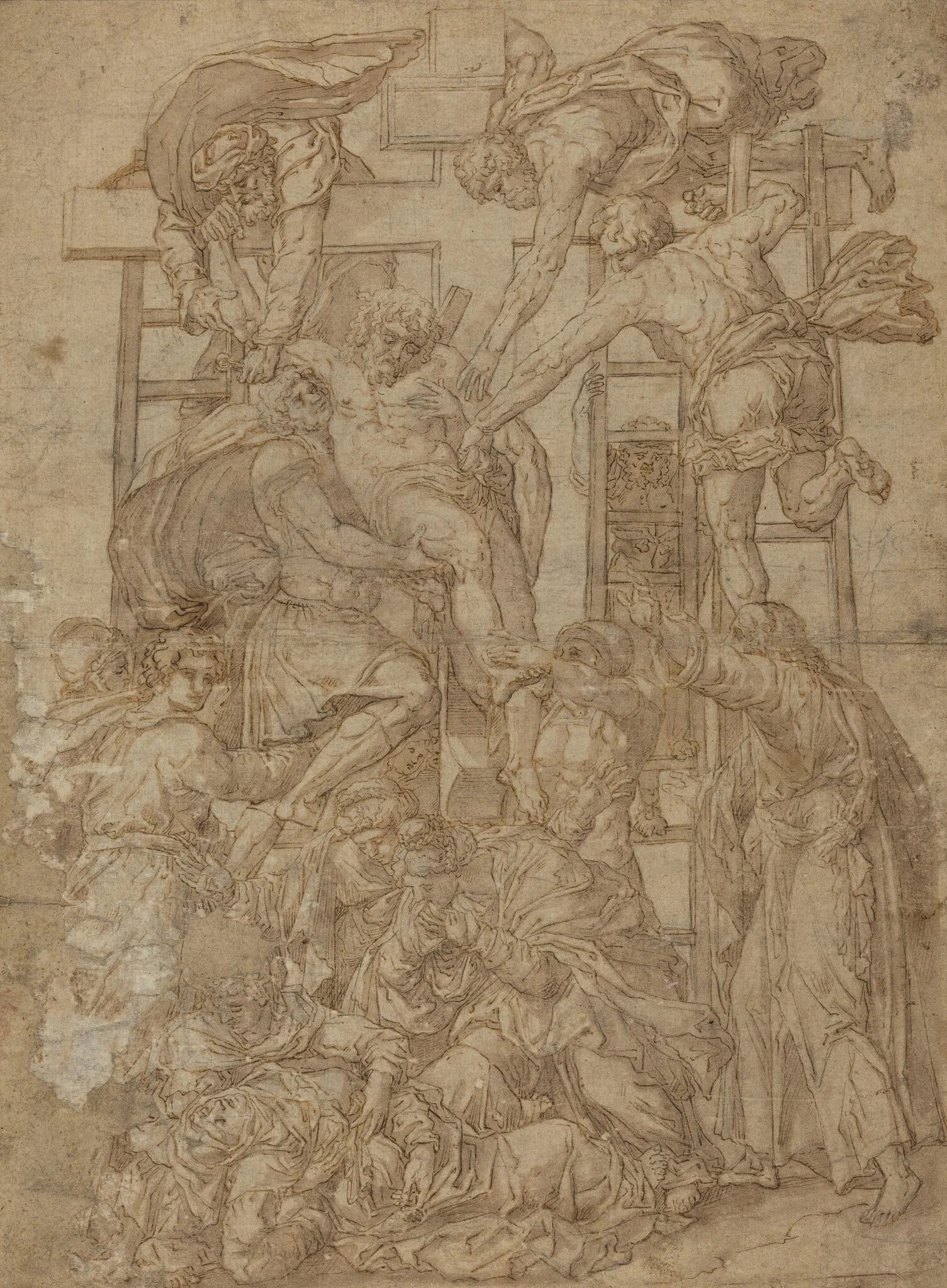 Descent from the Cross, by Unknown, ink, 1538