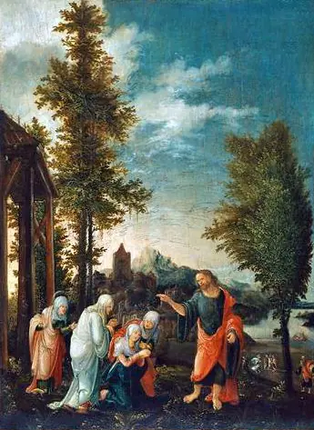 Christ taking leave of his Mother.