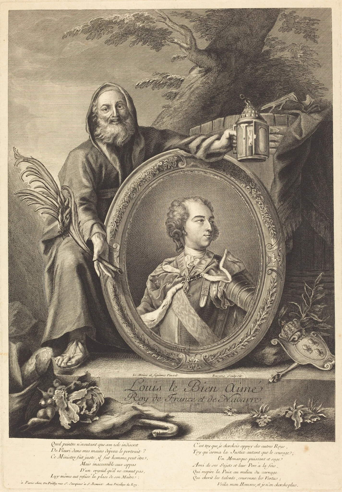 Louis le Bien Aime, by Pierre-François Basan, ink, 1760