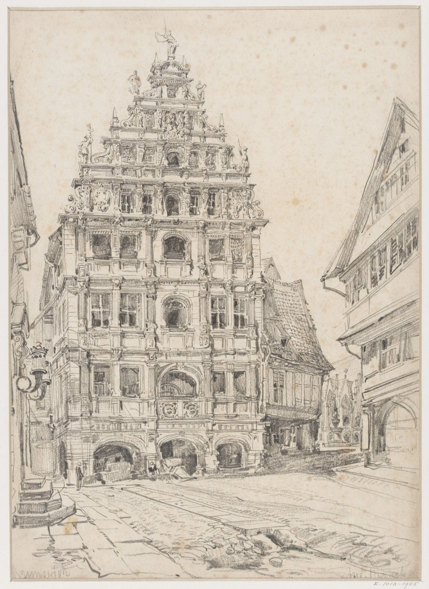 The east front of the Gewandhaus, Brunswick, by John Junior Burgess, 1833