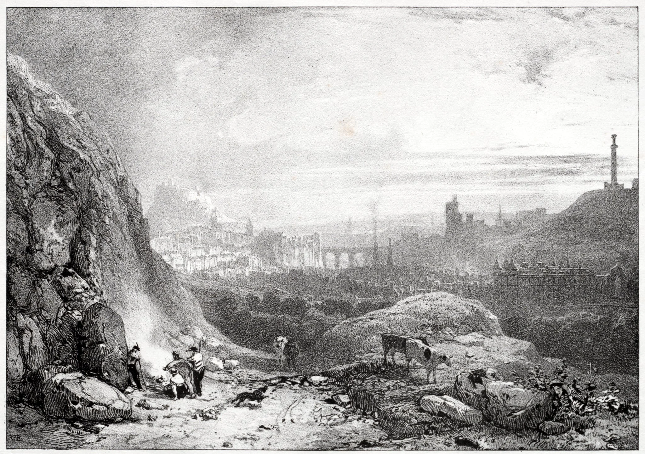 Edinburgh from St. Anthony Chapel, by Richard Parkes Bonington, 1826