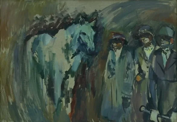At the Riding School, by Ludvig Karsten, oil, 1918