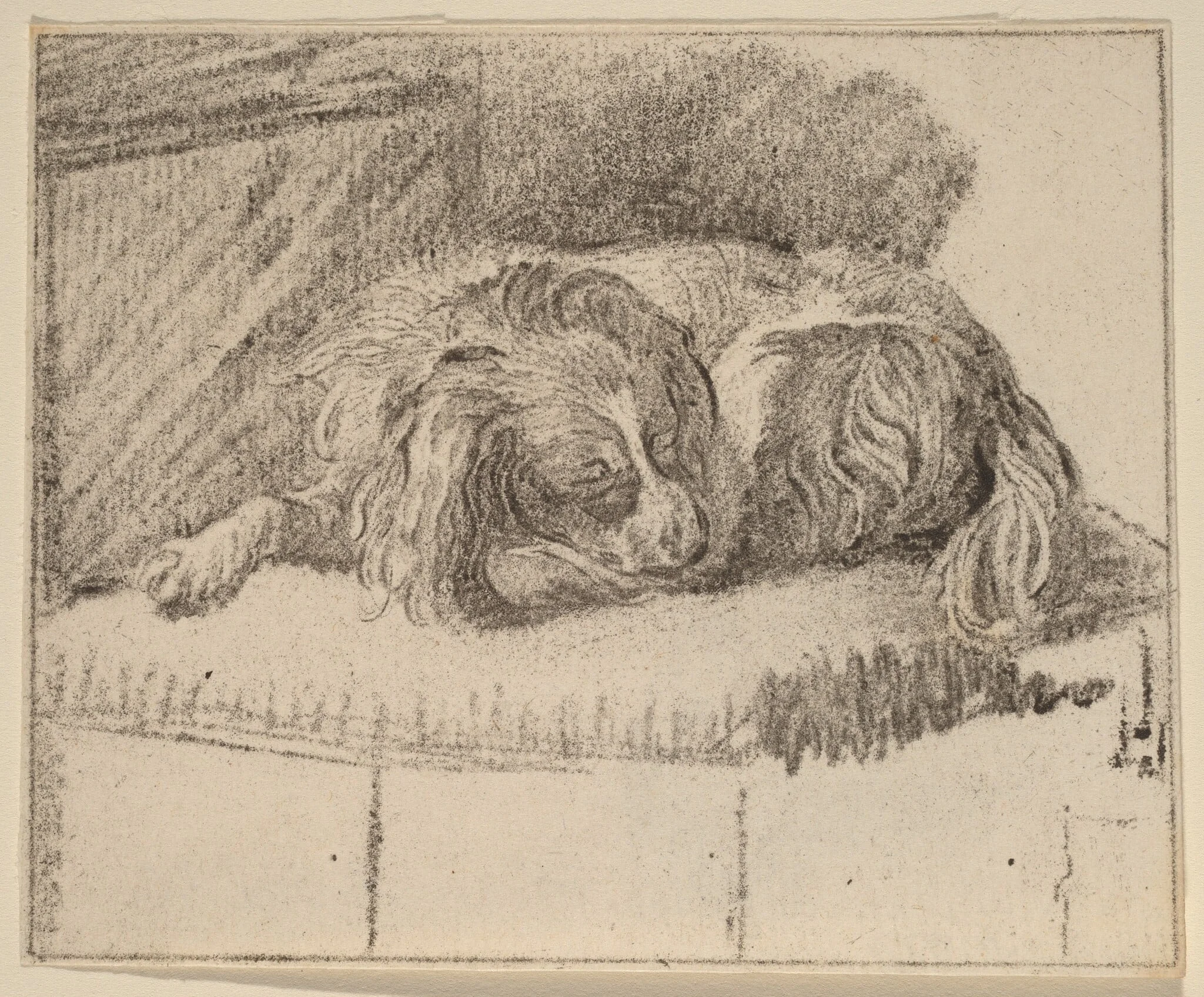 Lying Dog, by Jacobus Buys, chalk, 1777