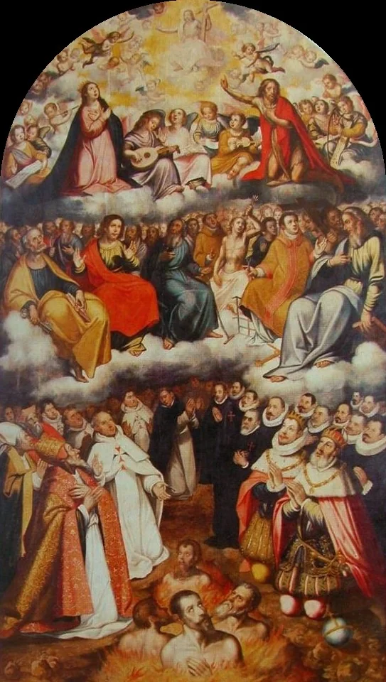 A Adoração da Corte Celestial, by Amaro do Vale, oil, 1612