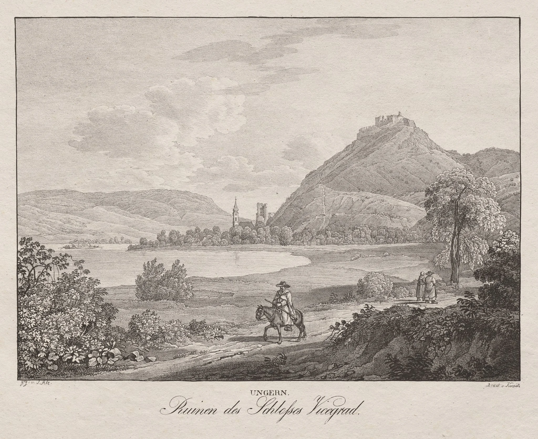 Ungern, Ruinen des Schlosses Vicegrad, by Jakob Alt, 1839