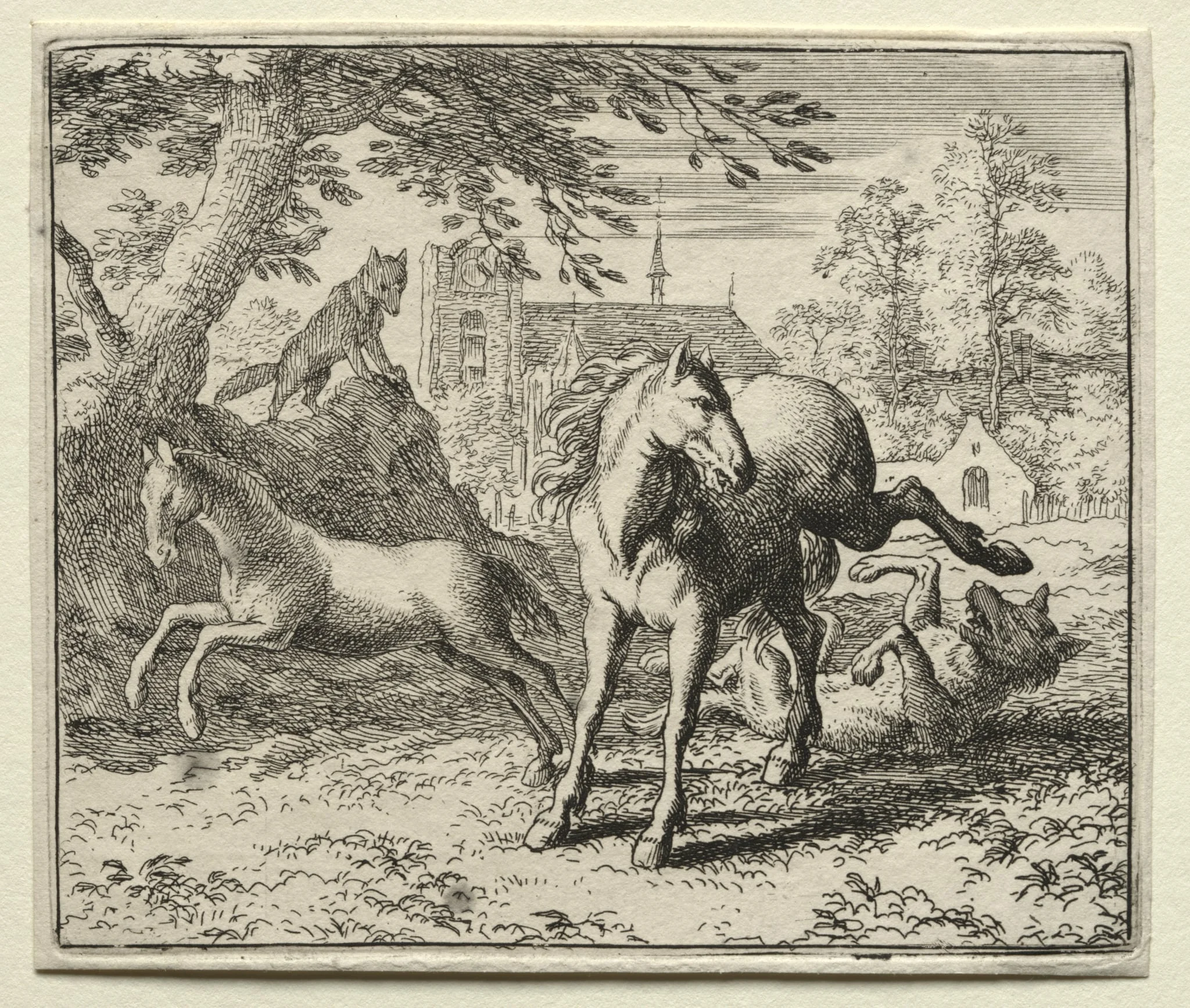 Reynard the Fox:  Reynard Tricks the Wolf, by Allart van Everdingen, 1662