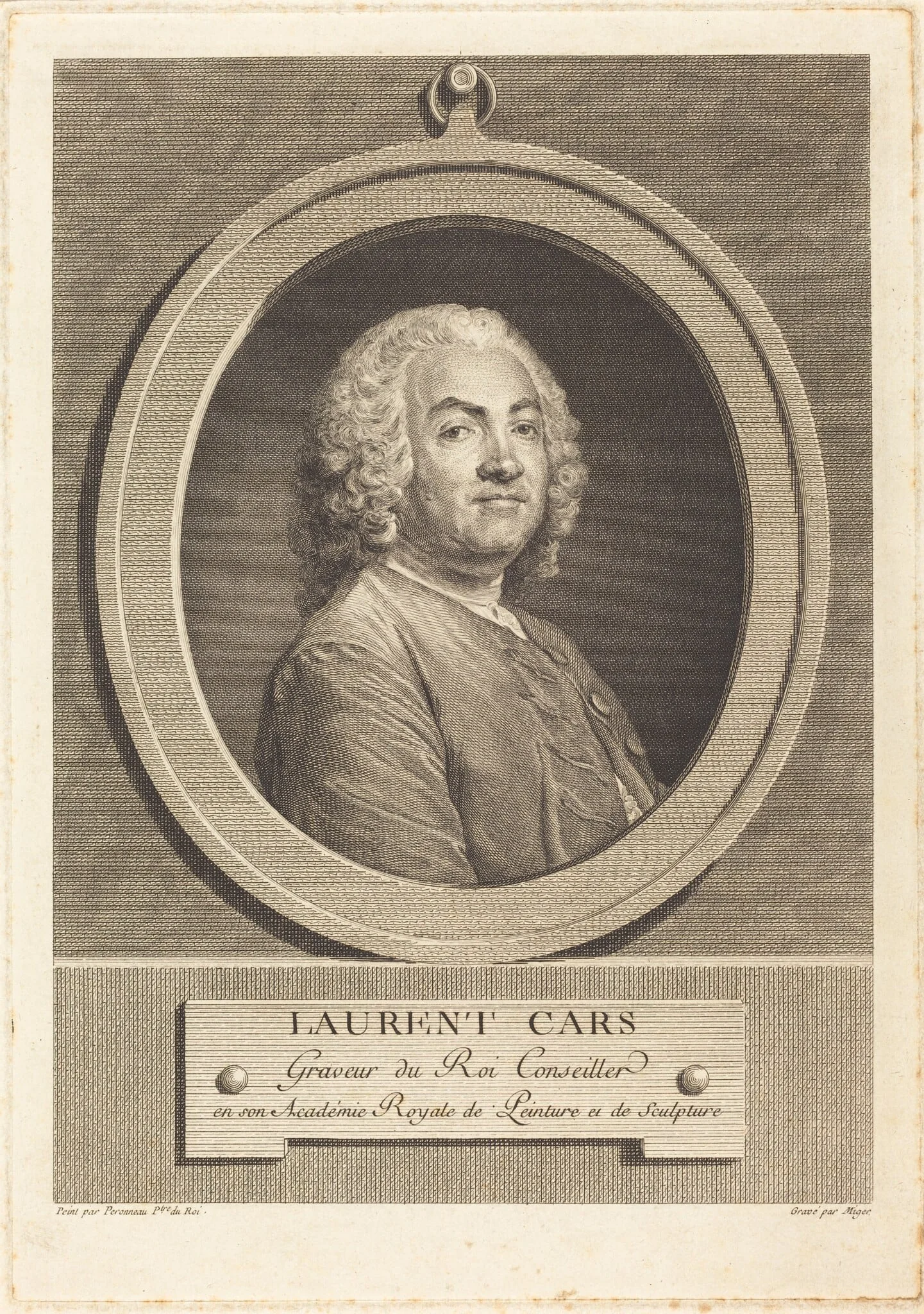 Laurent Cars, by Simon Charles Miger, ink, 1778
