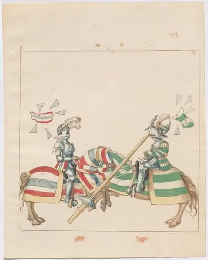 Mock Joust of War with Flying and Exploding Shields