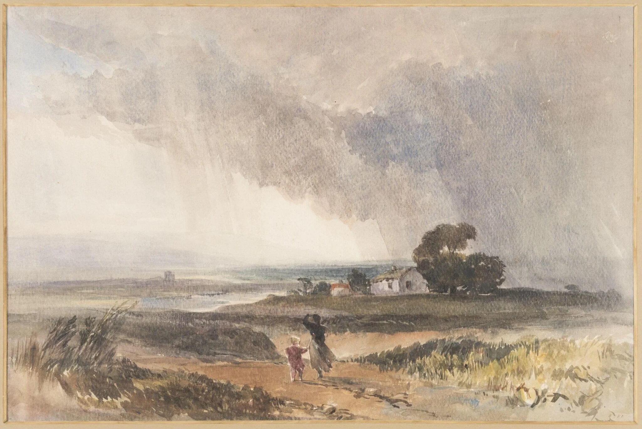 Landscape: Rainy Weather, by henry riviere, watercolor, 1811
