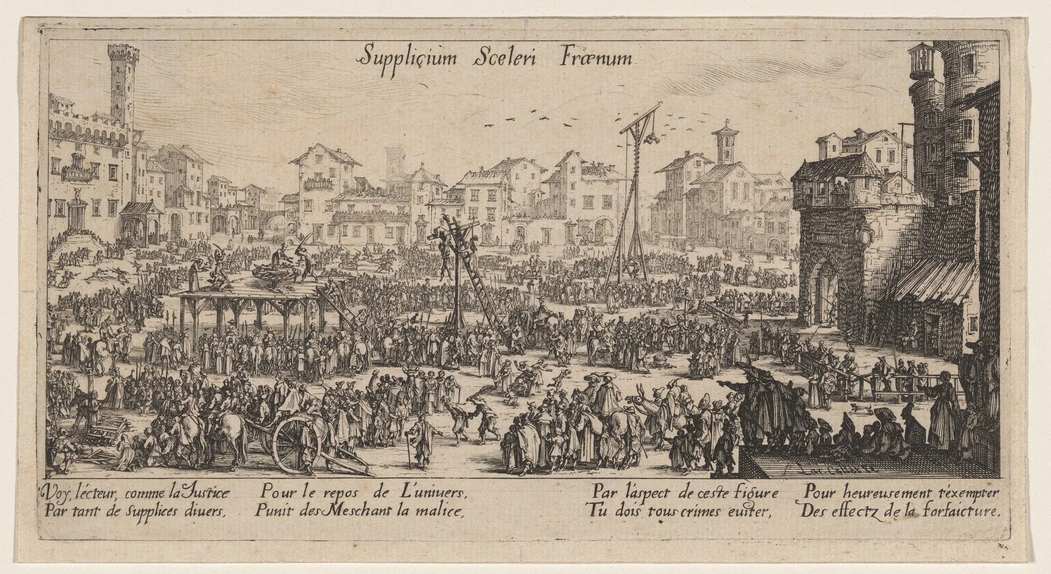 The Punishments, by Jacques Callot, ink, 1629