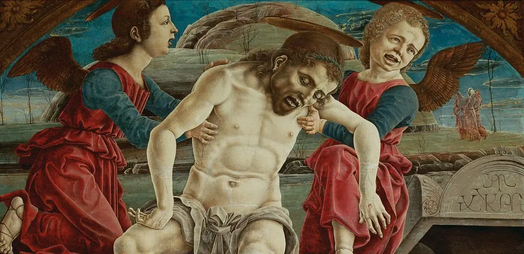 Body of Christ held by angels