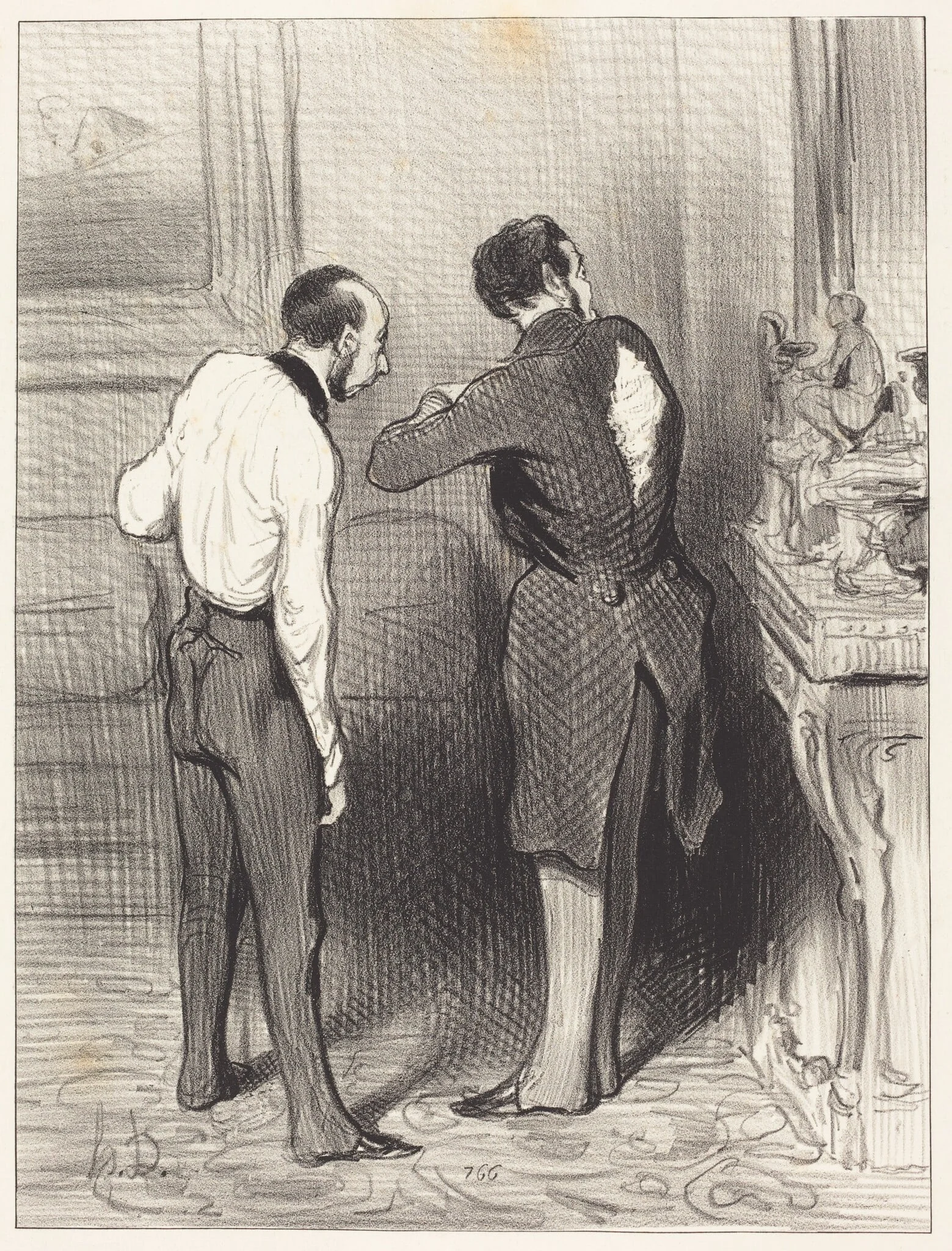 Ton habit me convient, je te l'emprunte..., by Honoré Daumier, ink, 1845