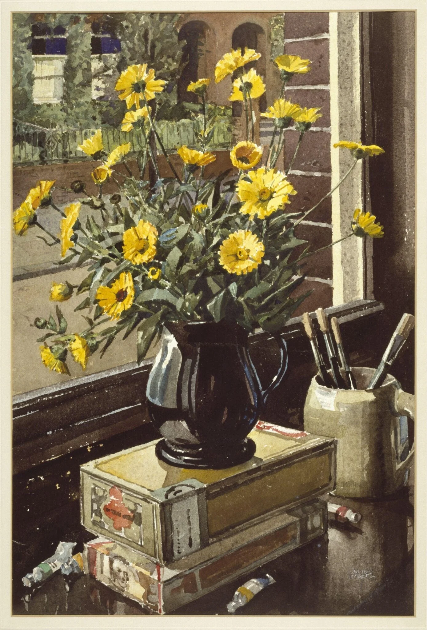 The Window Sill, by David Wilson, watercolor, 1900
