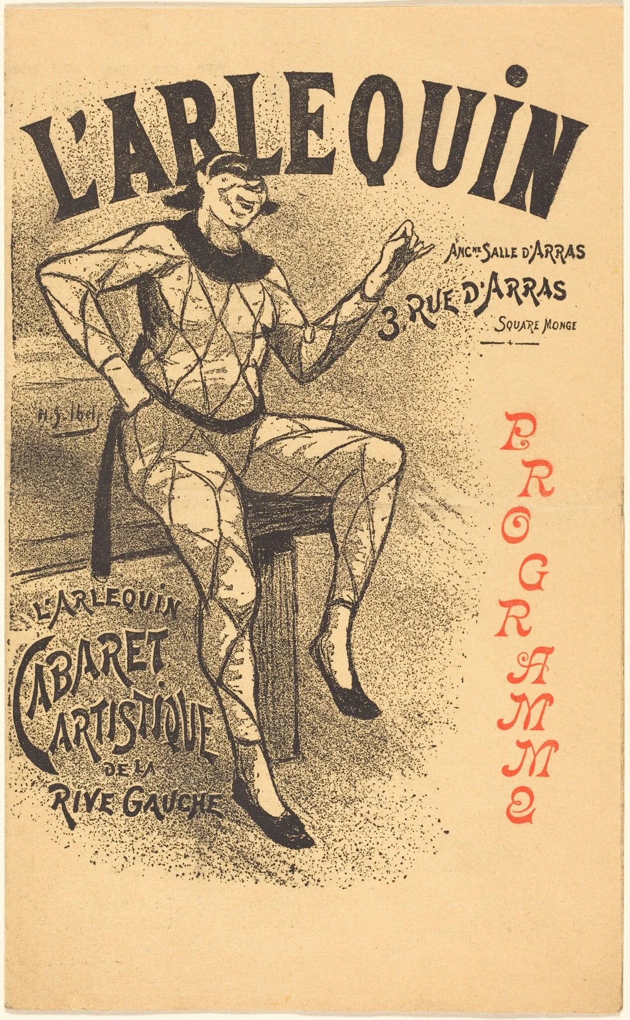 L'Arlequin, by Henri-Gabriel Ibels, ink, 1894