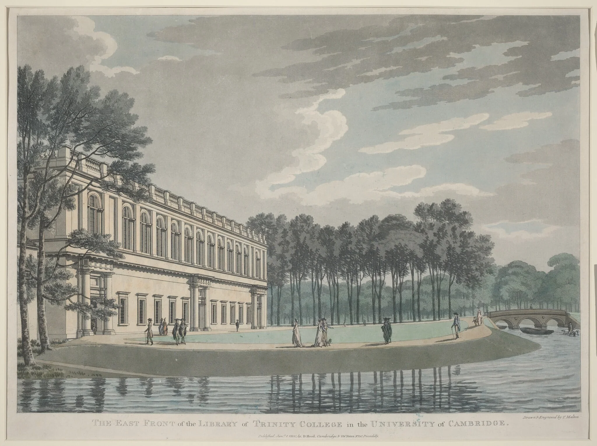 The East Front of the Library of Trinity College, by Thomas Malton, ink, 1800