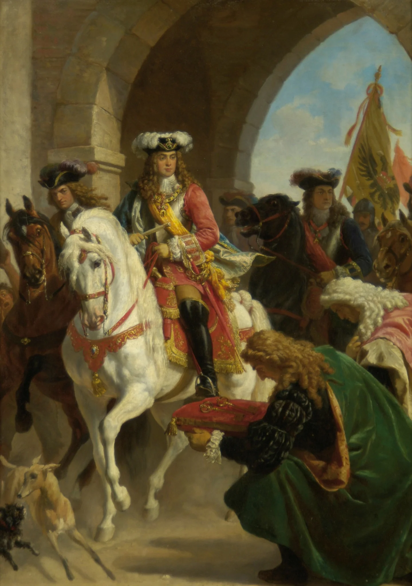 Entry of Charles III. in Madrid 1710, by Karl von Blaas, oil, 1865