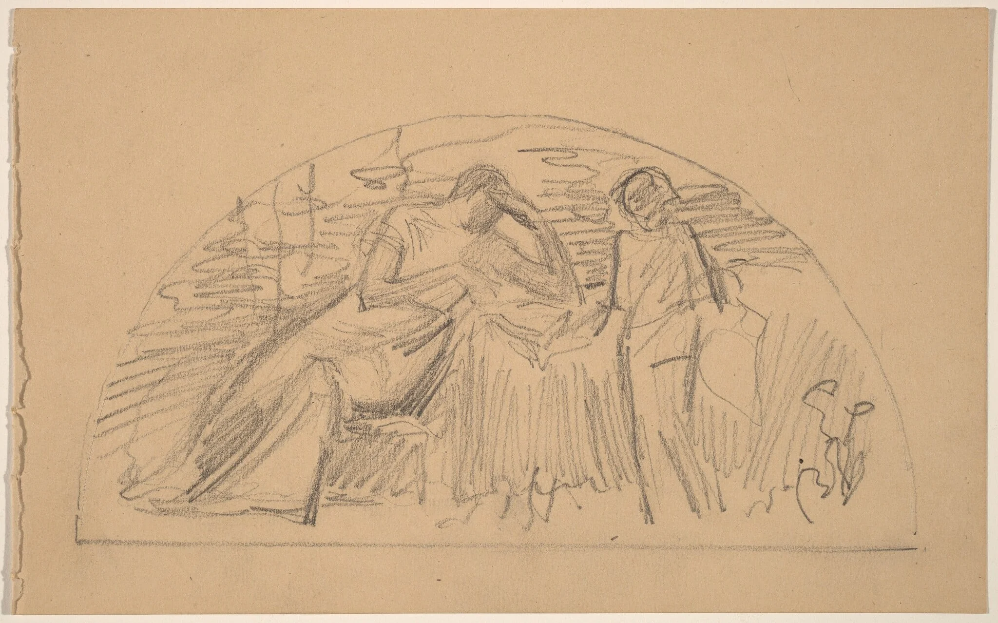 Study for a Lunette, by Charles Sprague Pearce, graphite, 1894