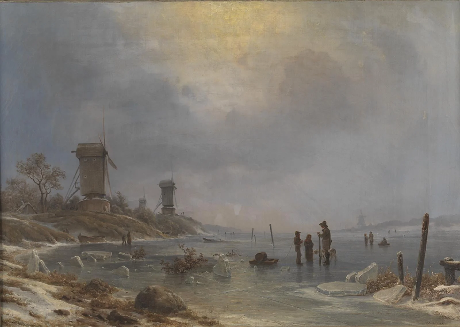 En vinterdag ved Elben, by Unknown, 1850