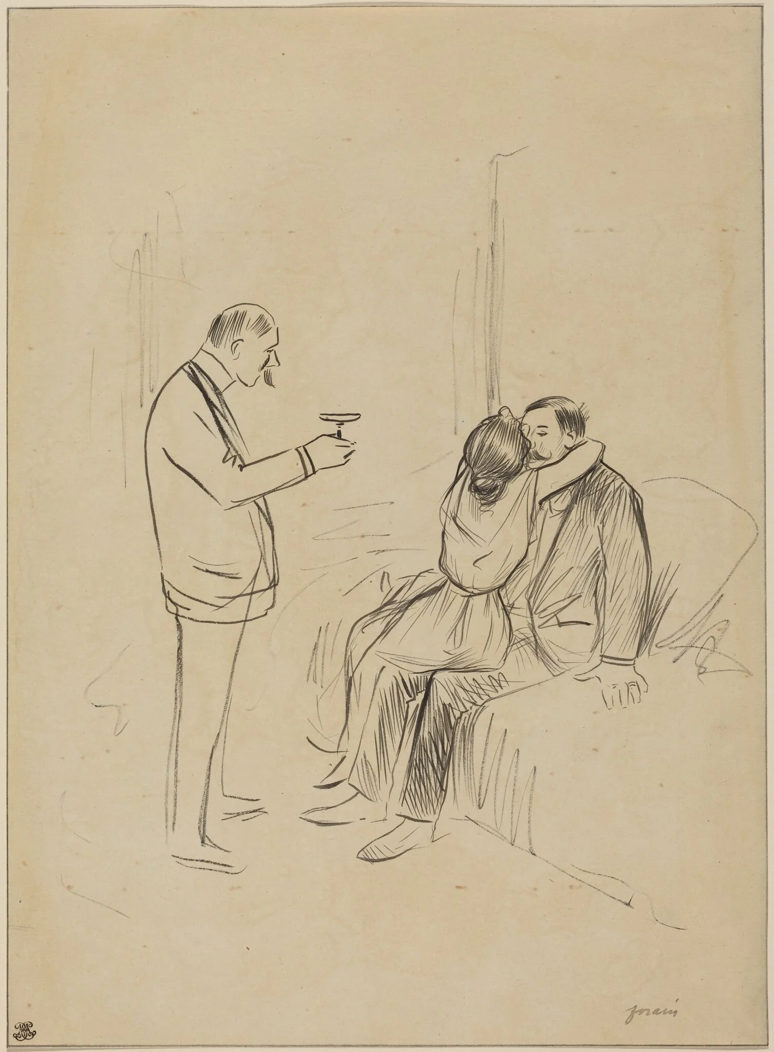 To Each His Own, by Jean-Louis Forain, ink, 1892