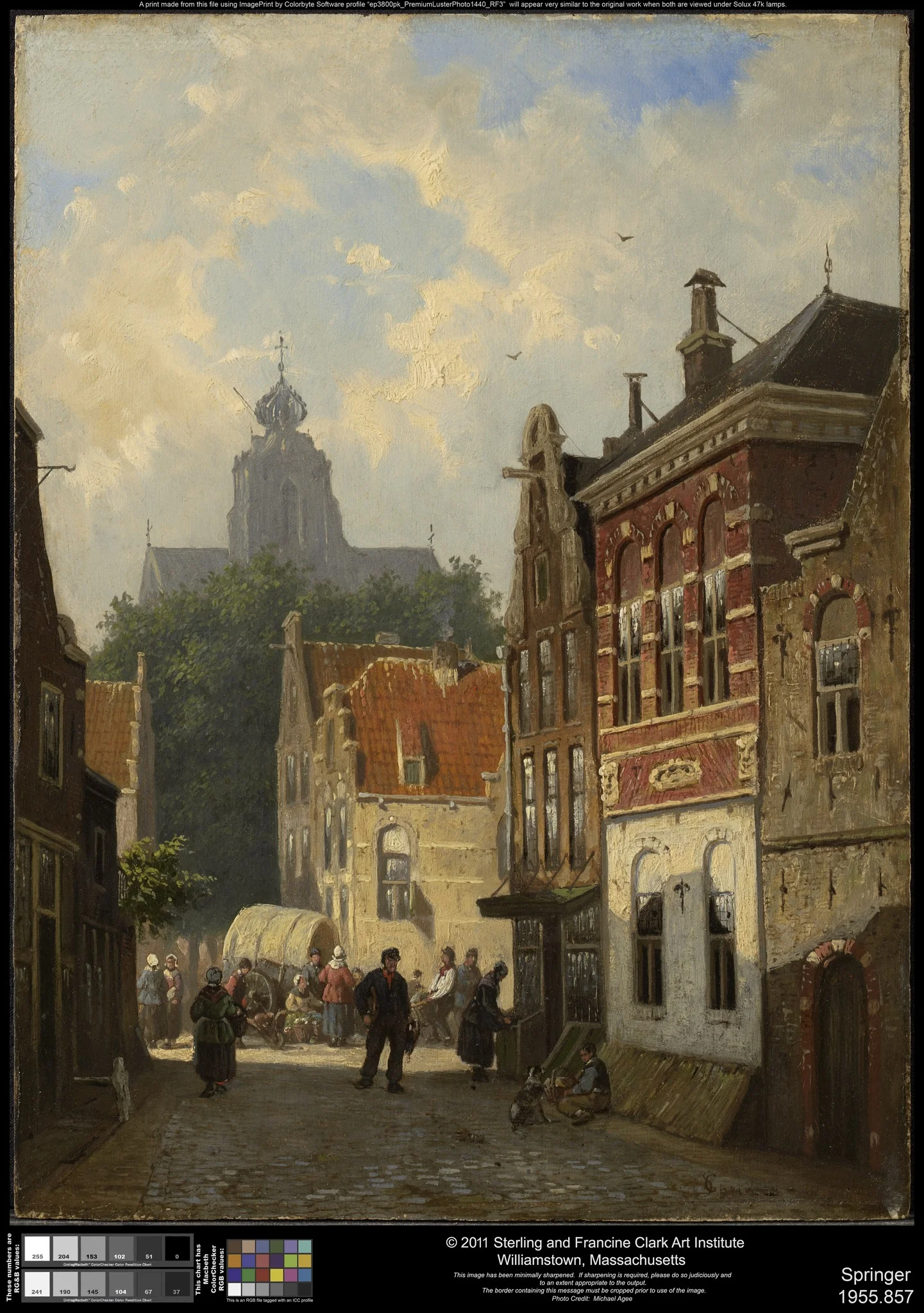 Dutch Street Scene, by Cornelis Springer, oil, 1852