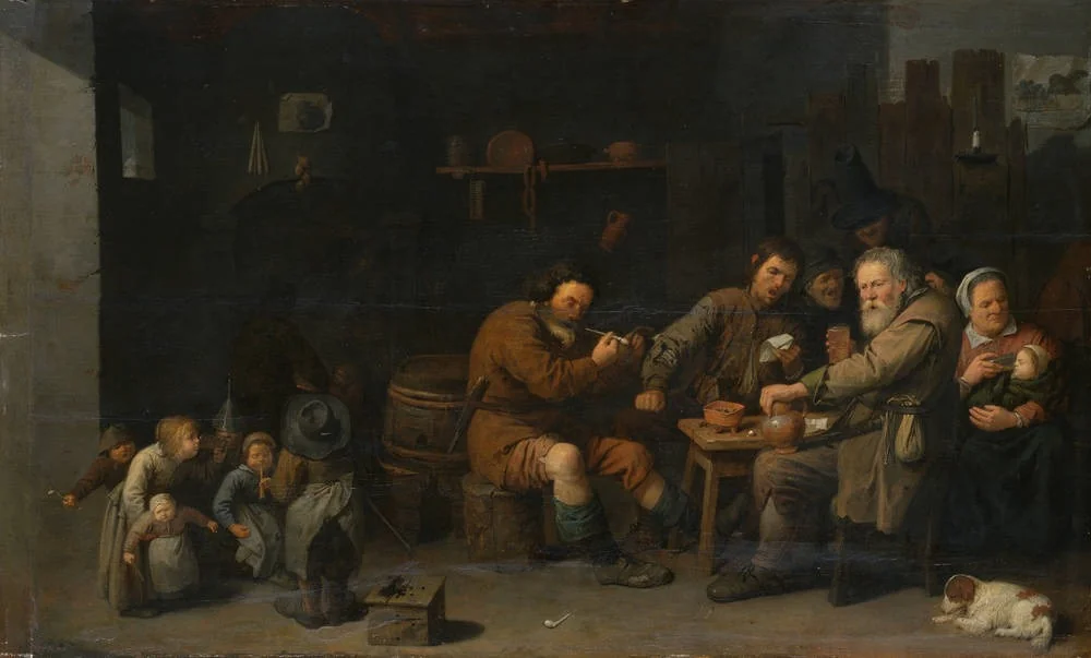 Peasant family, by David Ryckaert III, oil, 1639