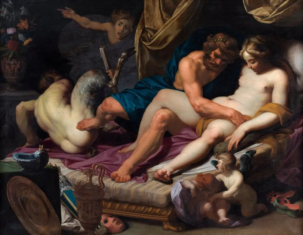 Hercules Kicking Faunus out of Omfale's Bed