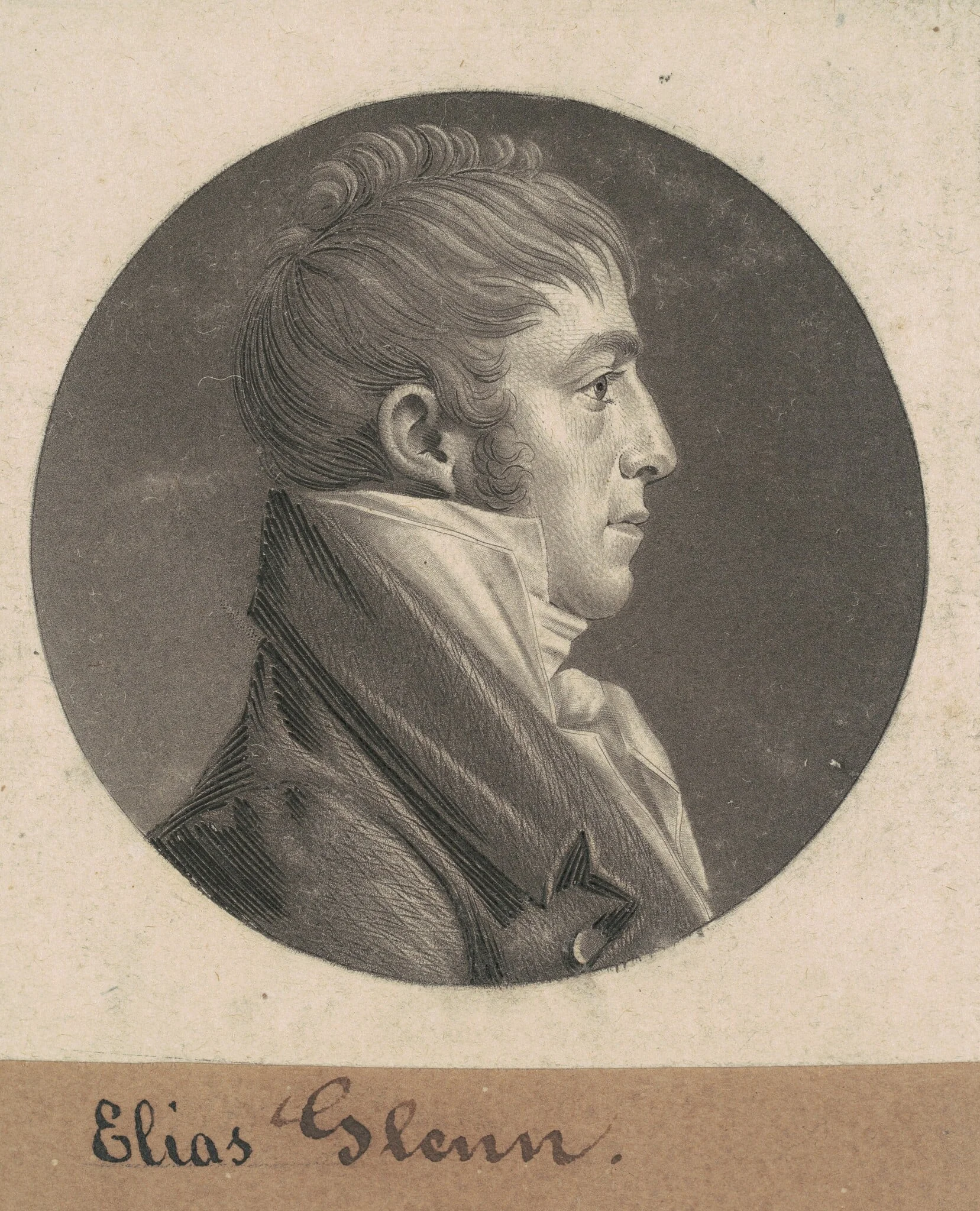 Elias Glenn, by Charles Balthazar Julien Févret de Saint-Mémin, ink, 1803
