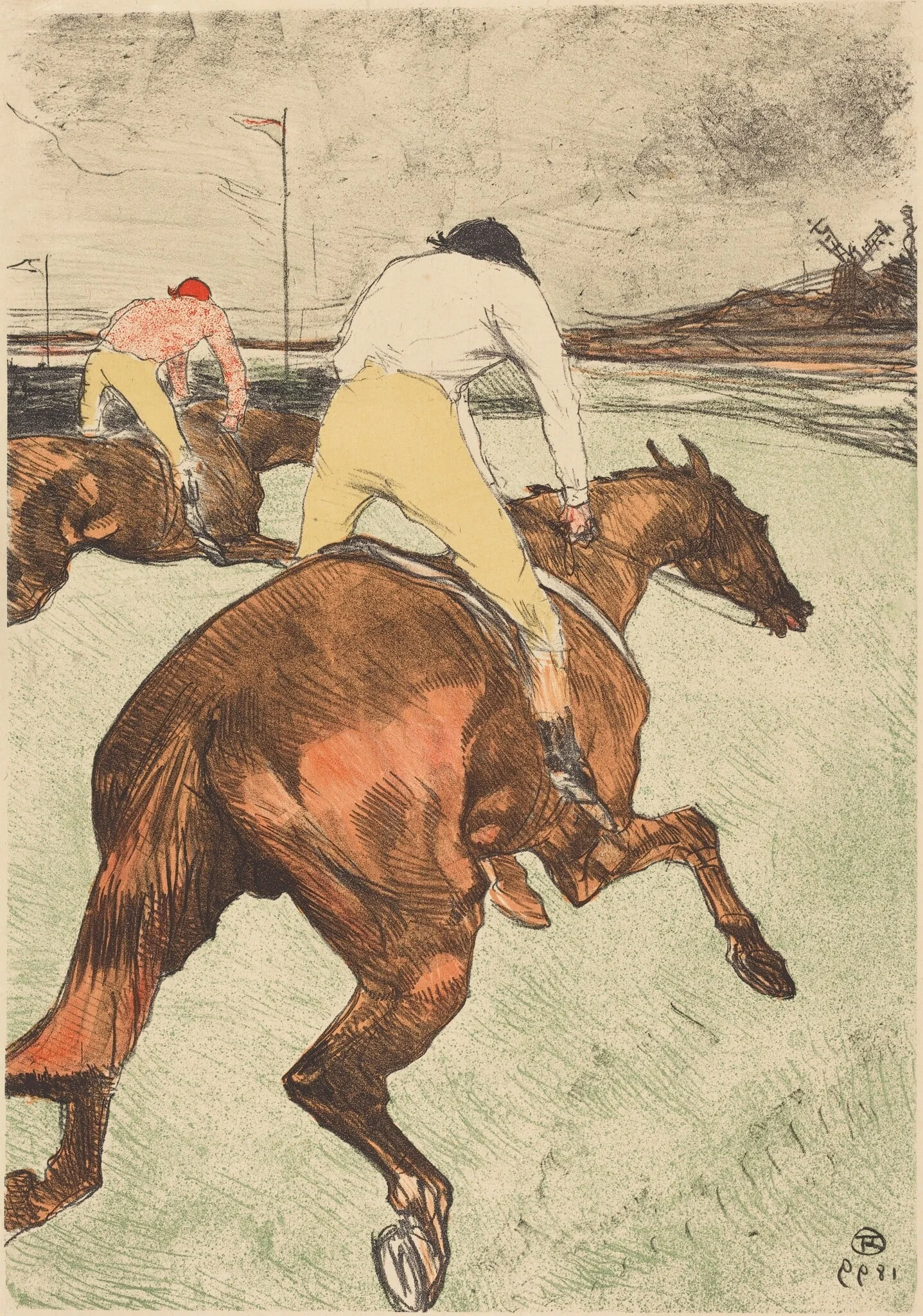 The Jockey (Le jockey), by Henri de Toulouse-Lautrec, ink, 1899