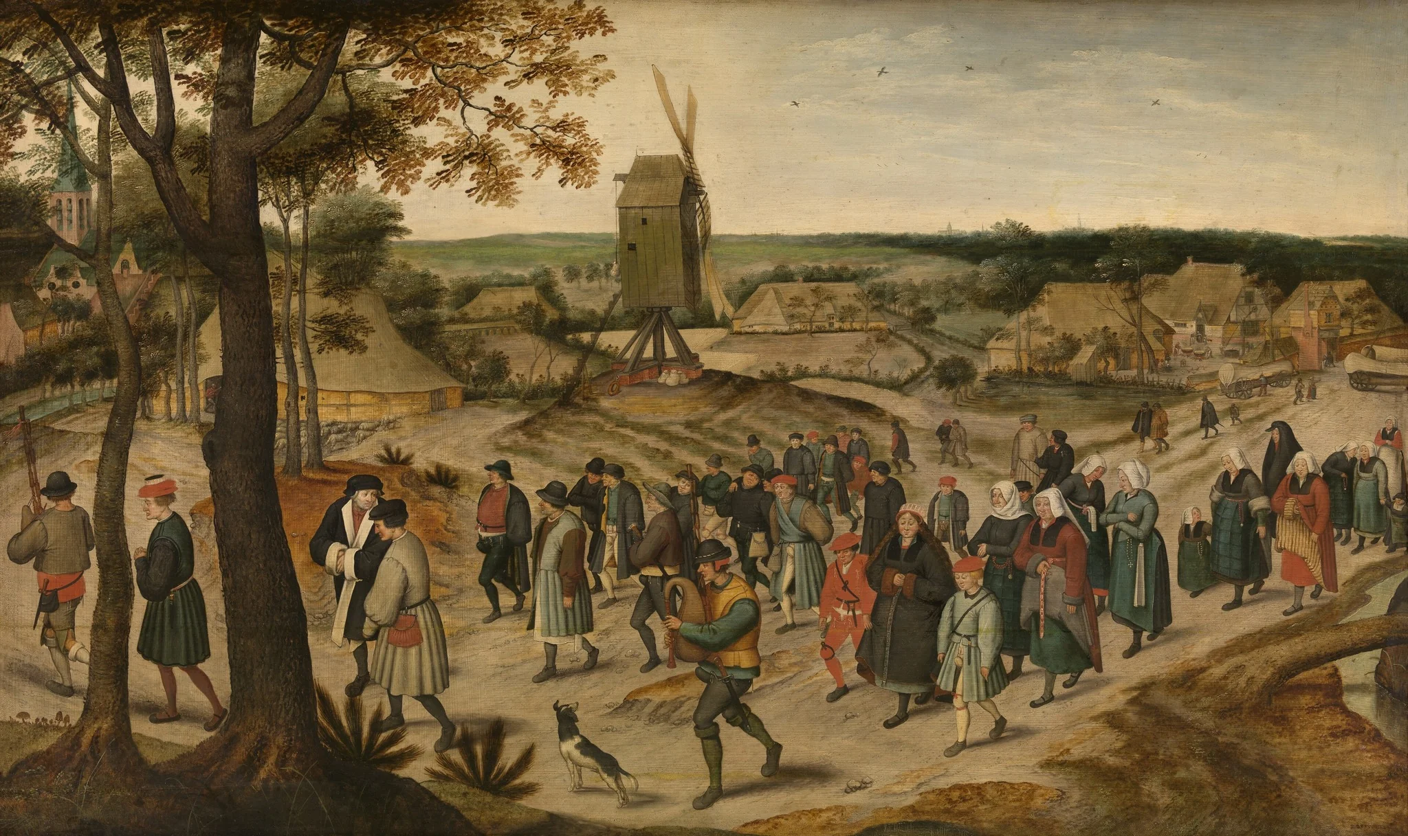 A Wedding Procession, by Pieter Brueghel the Younger, oil, 1630