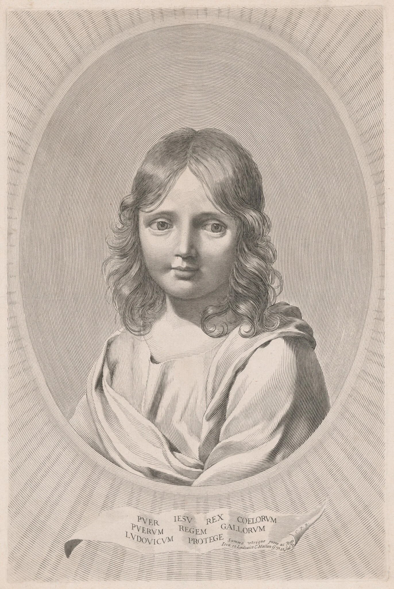The Child Jesus, by Claude Mellan, ink, 1643