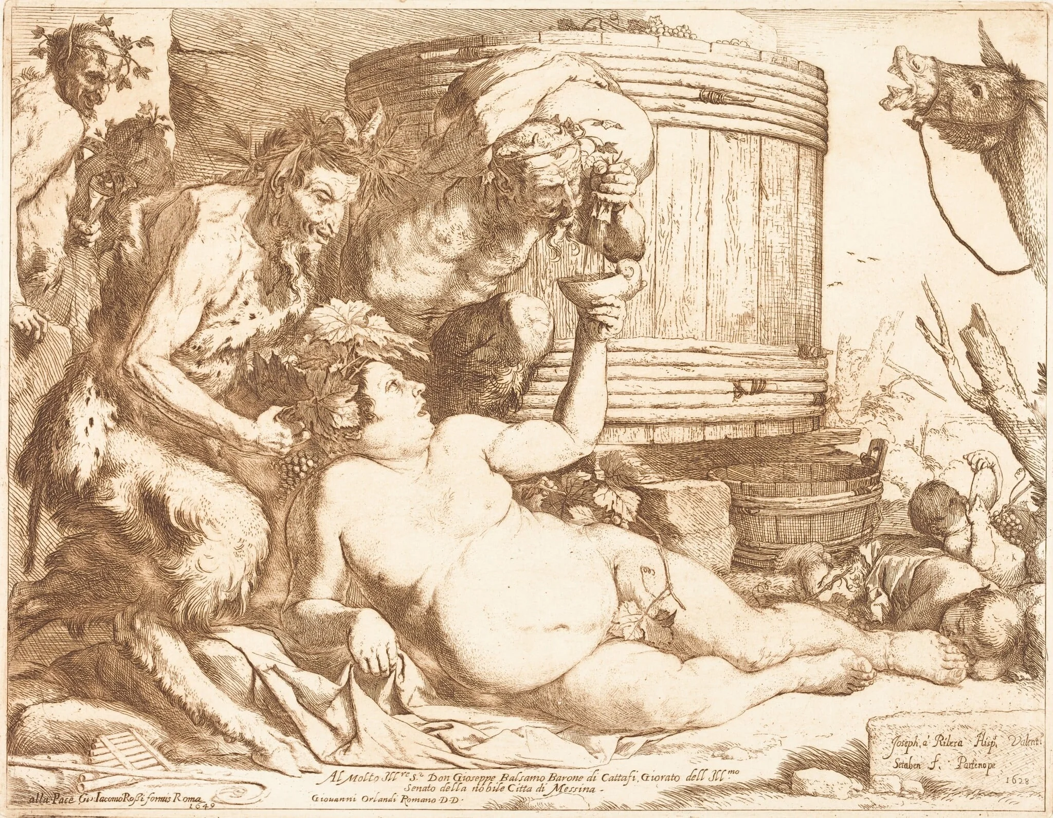 The Drunken Silenus, by Jusepe de Ribera, ink, 1934