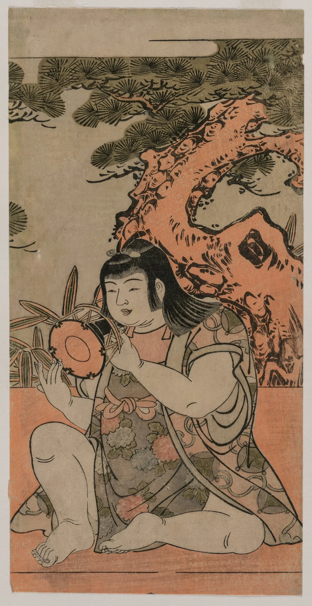 Doll Playing a Hand Drum, by Kitao Shigemasa, 1774