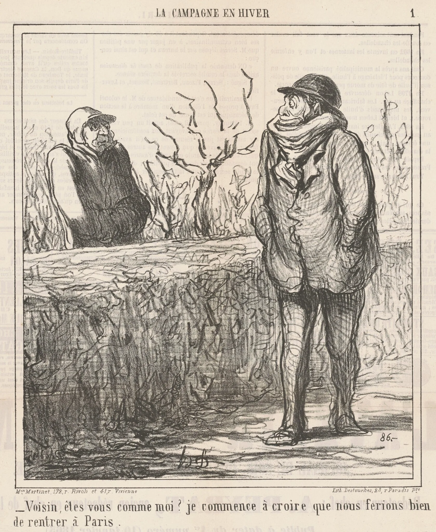 Voisin, êtes-vous comme moi? ..., by Honoré Daumier, ink, 1865