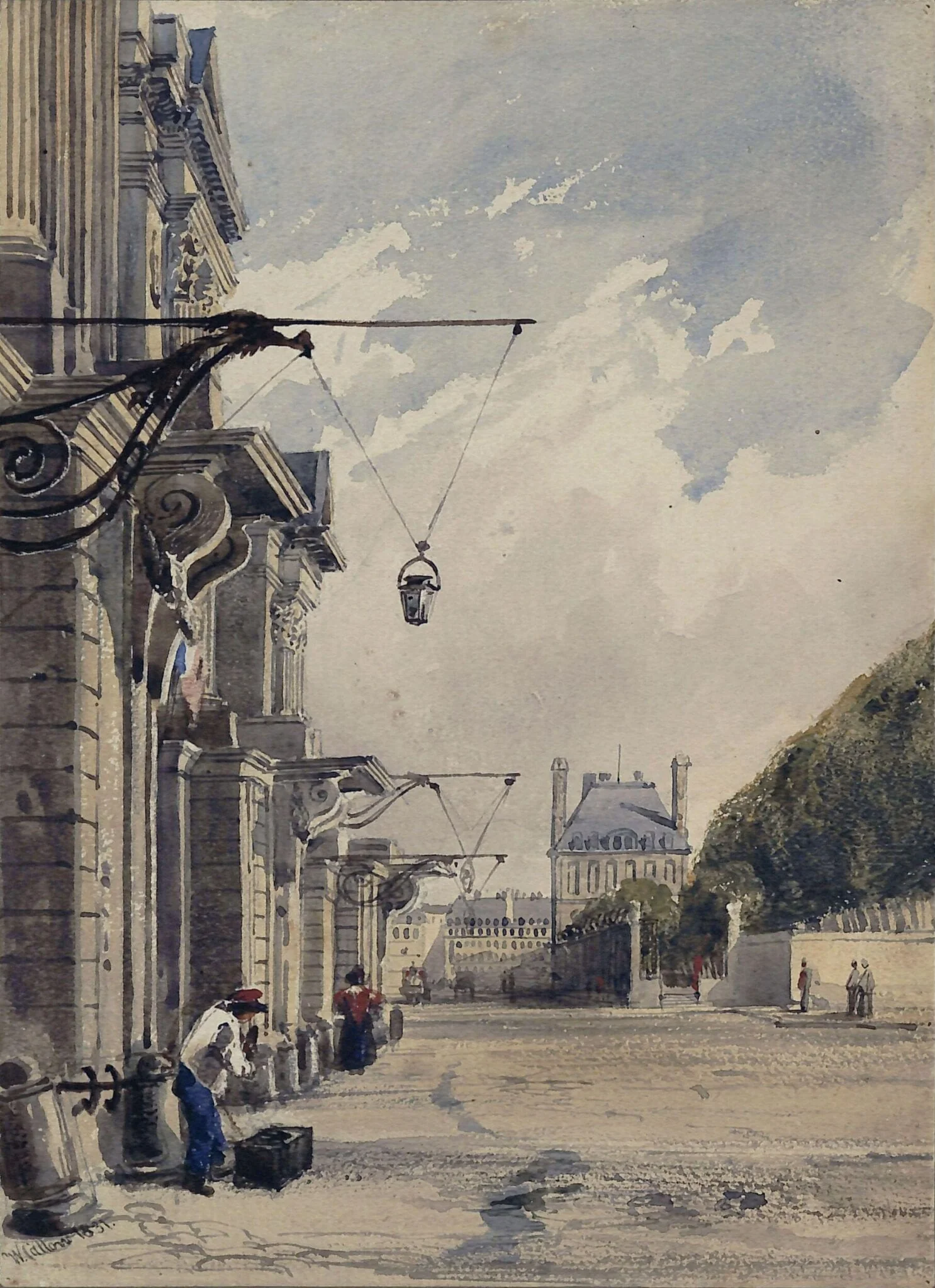 The Rue de Rivoli, near the Tuileries, Paris, by William Callow, watercolor, 1831