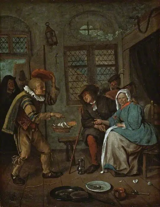 Interior with figures