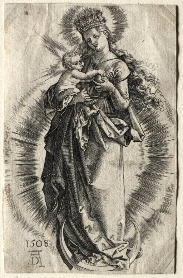 Virgin on a Crescent with a Starry Crown, by Albrecht Dürer, 1504