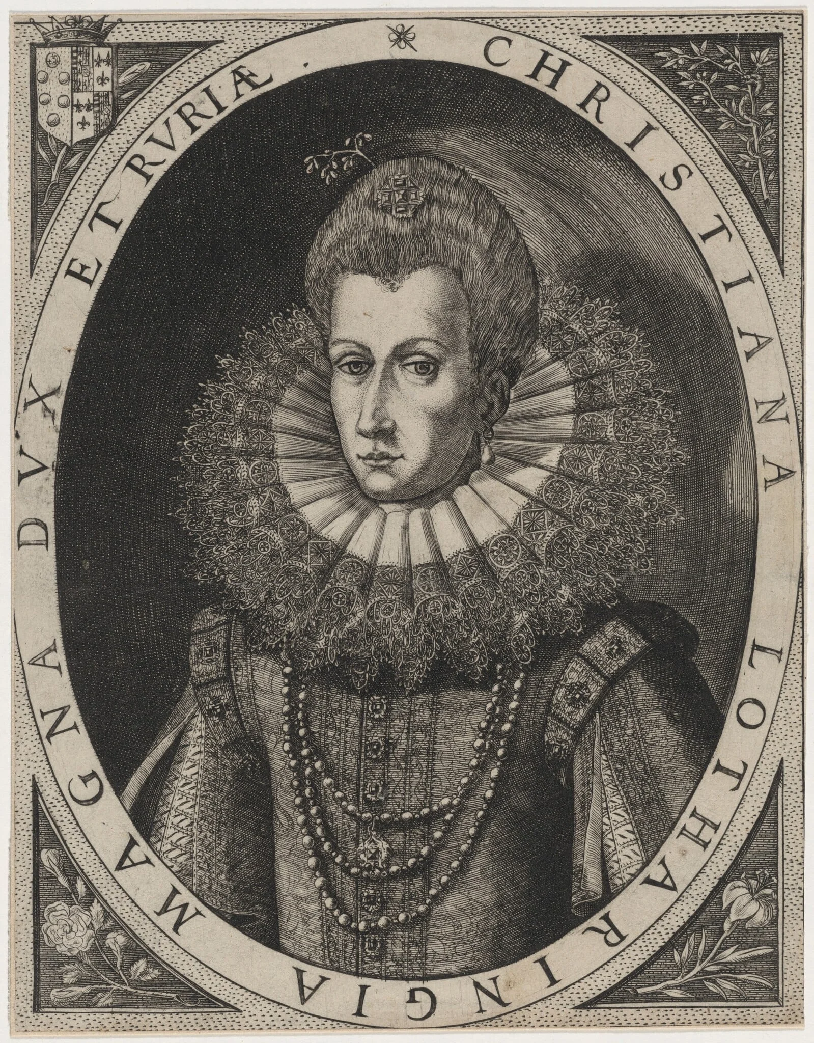 Christiana Lotharingia (Christine de Lorraine), by Unknown 19th Century, ink, 1850